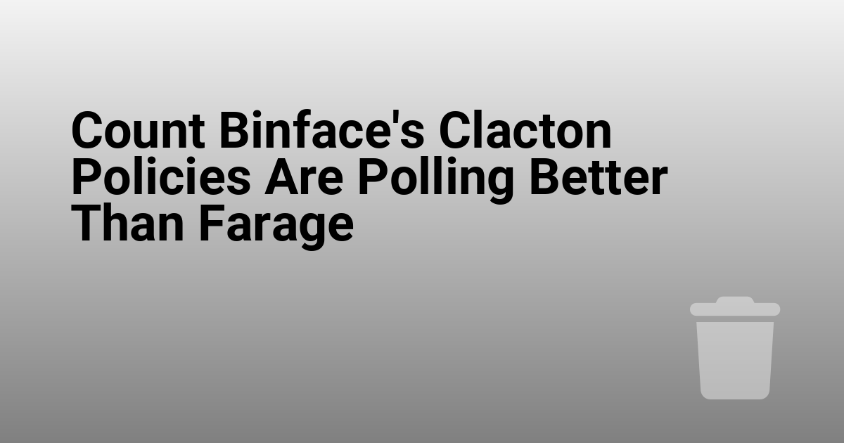 Count Binface's Clacton Policies Are Polling Better Than Farage