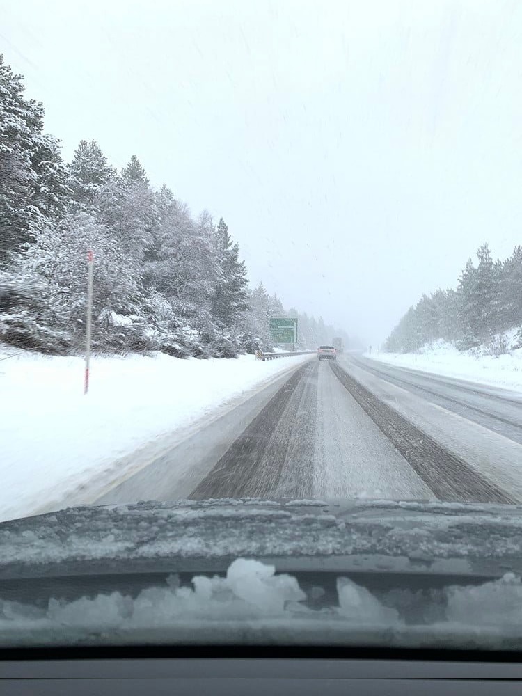 Wintery A9 near Aviemore